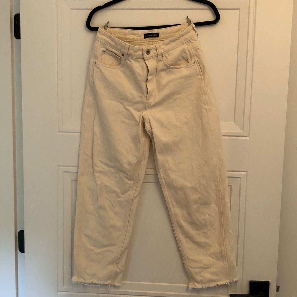 Massimo Dutti High-Rise Straight Leg cropped Jeans